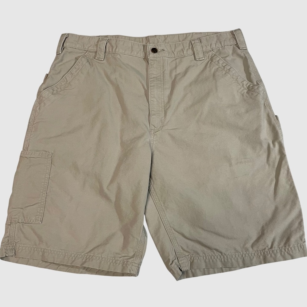 Carhartt Carpenter Shorts Tan Original Fit B147 Men’s 40x10 Canvas Utility Work